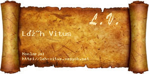 Léh Vitus névjegykártya